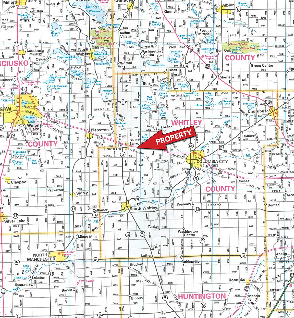 Area map - PERSONAL PROPERTY AUCTION IN WHITLEY COUNTY, INDIANA